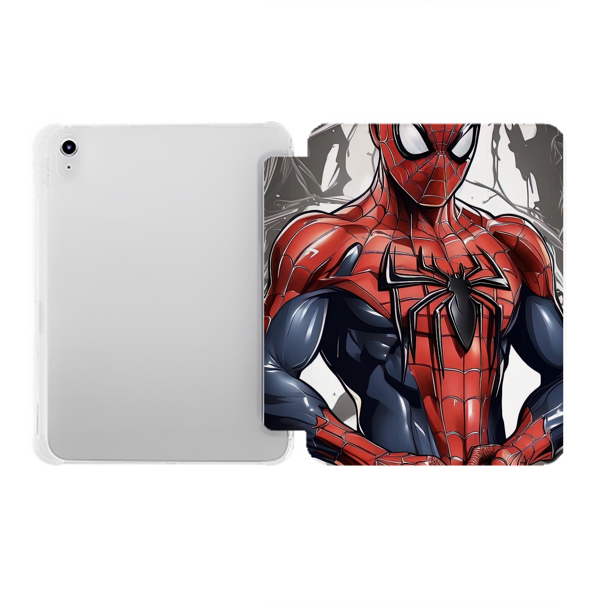 （画像用） Spider Man スパイダーマン IPad ケース ペン収納付き 三つ折りスタンド PUレザー×シリコン 対応機種9.5/10.5/10.9インチ